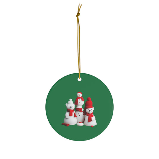 Polar Bear Festivities |Ceramic Ornament, 4 Shapes