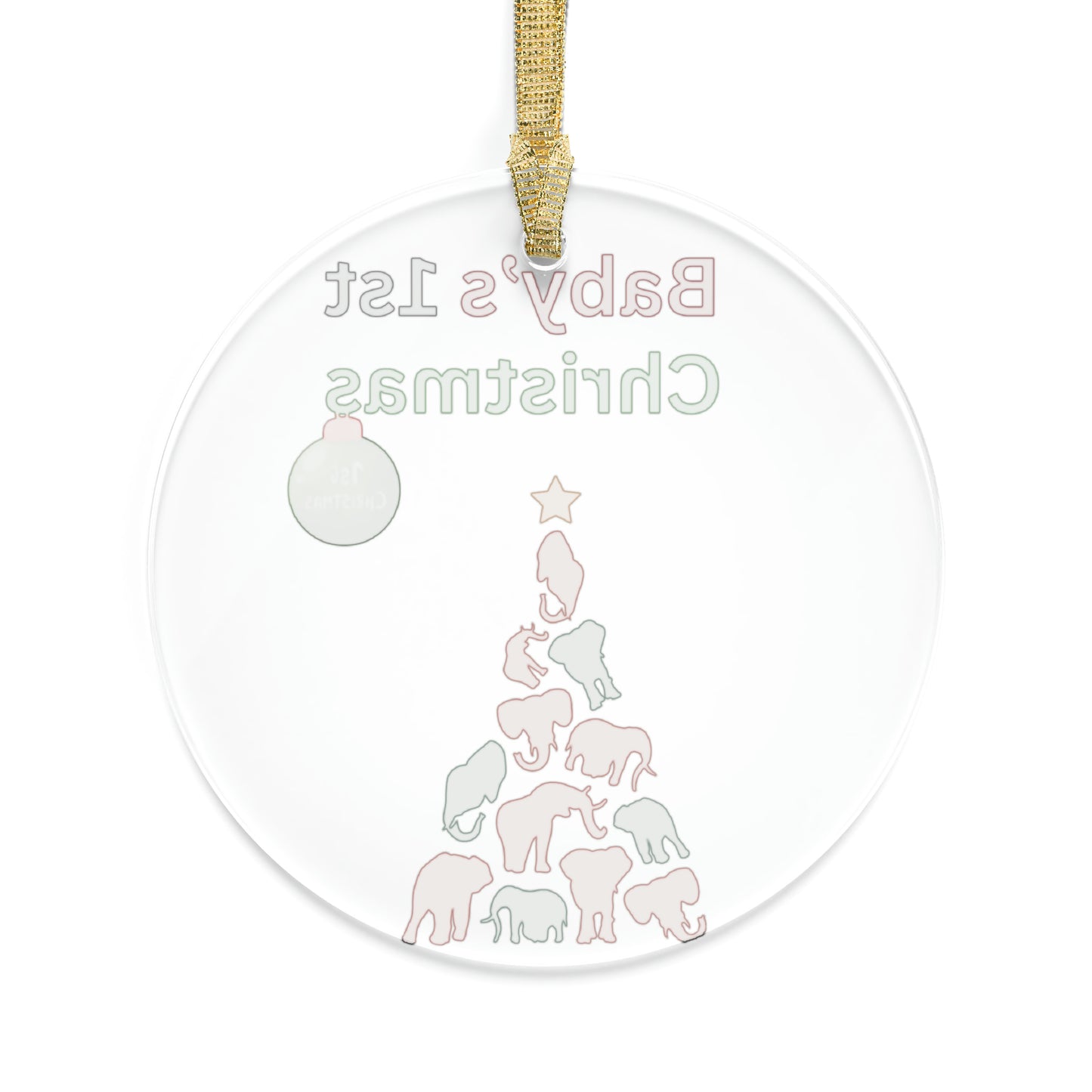 Baby's 1st Elephant Christmas Tree | Acrylic Ornament