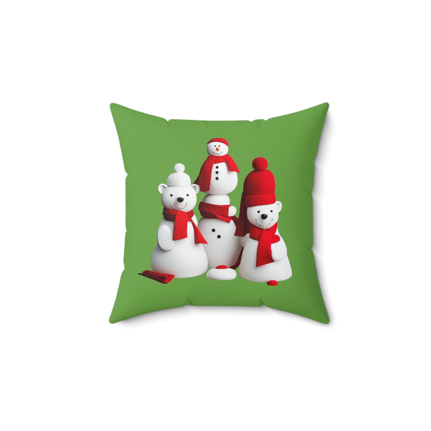 Polar Bear Festivities Spun Polyester Square Pillow