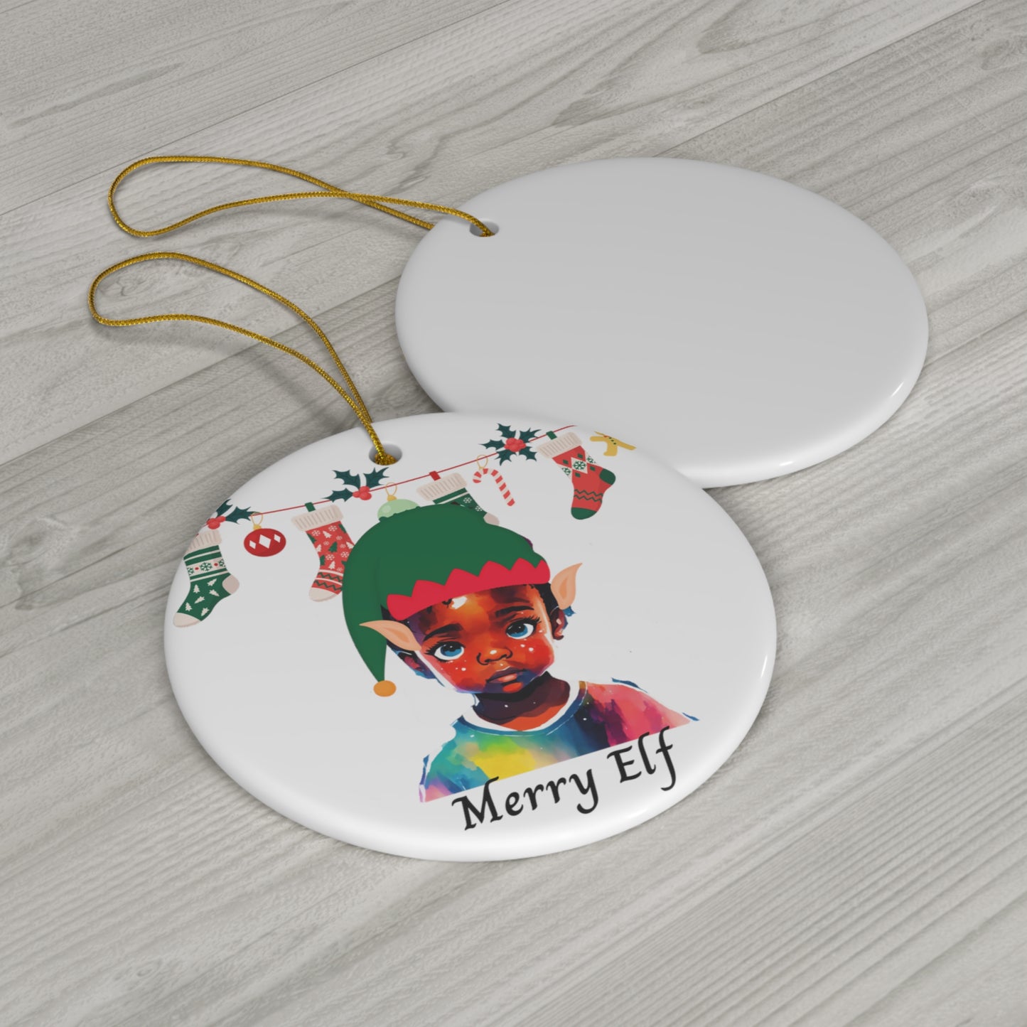 Merry Elf | Ceramic Ornament, 2 Shapes