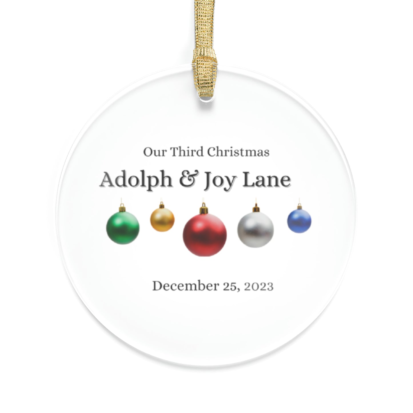 Personalized Ornament - Our Third Christmas as Mr & Mrs Acrylic Ornaments