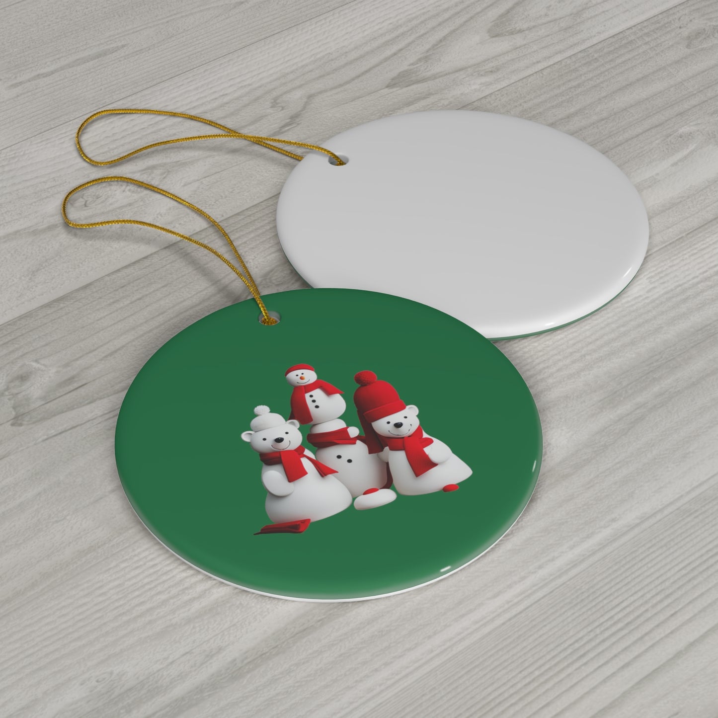 Polar Bear Festivities |Ceramic Ornament, 4 Shapes