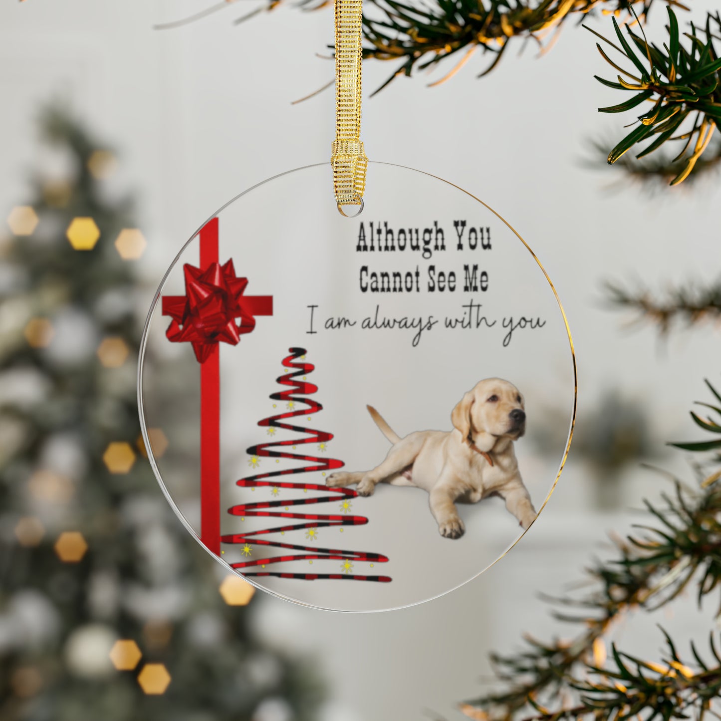 Beloved Pet Memorial - Although You Cannot See Me | Acrylic Ornaments (Customizable)