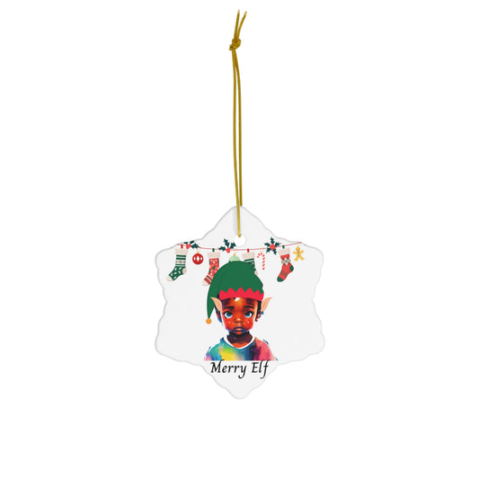 Merry Elf | Ceramic Ornament, 2 Shapes