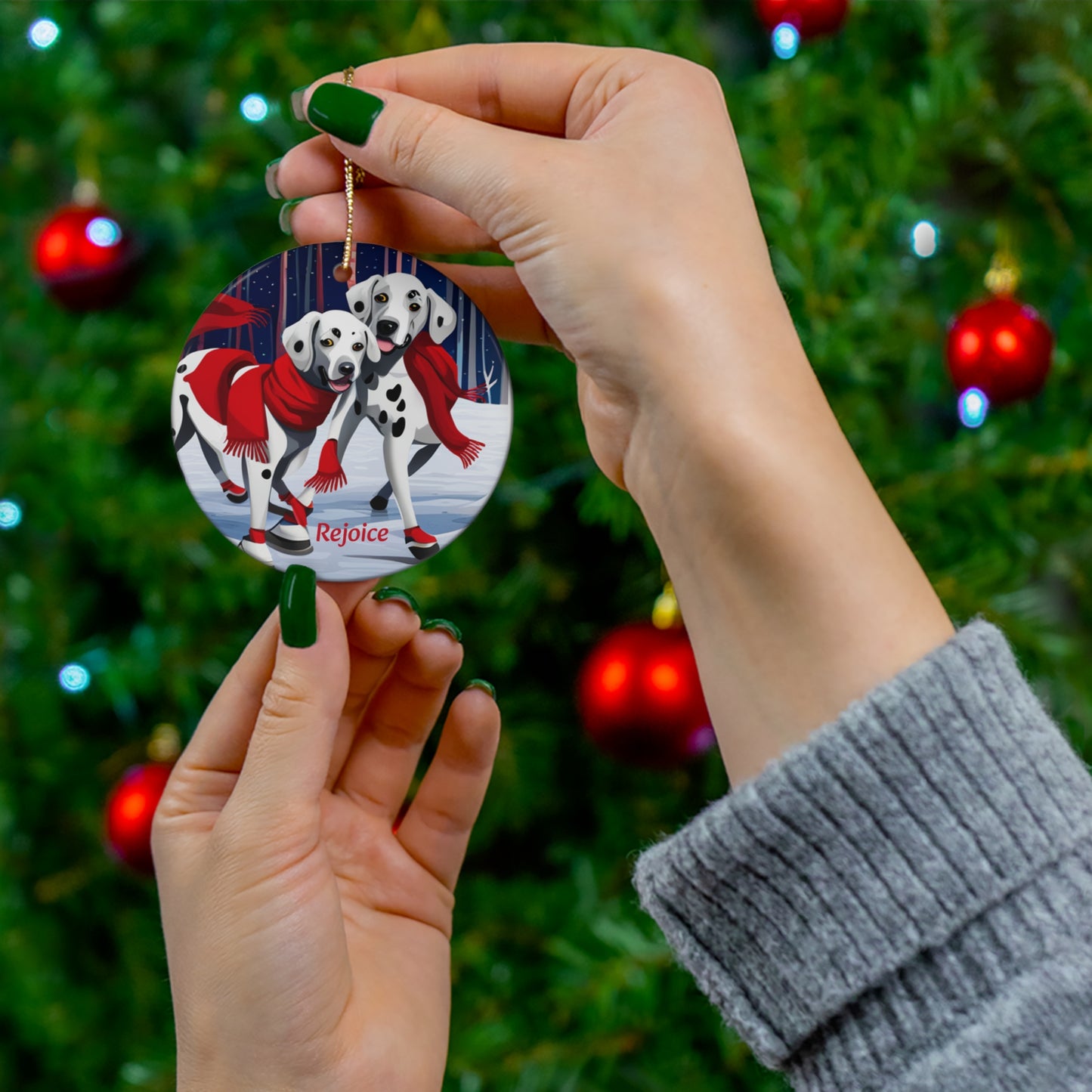 Dalmations Rejoice | Ceramic Ornament, 4 Shapes