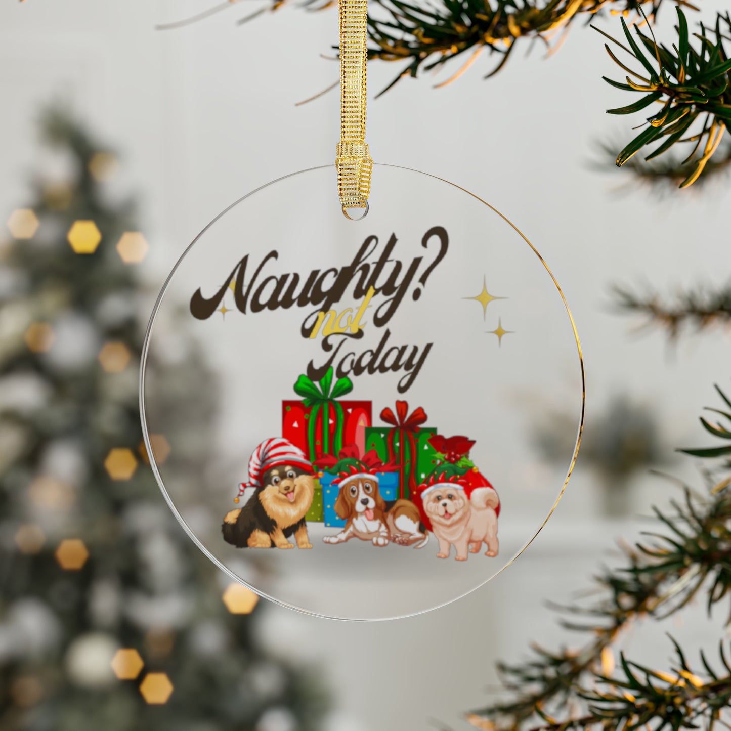 Naughty? Not Today Acrylic Ornaments