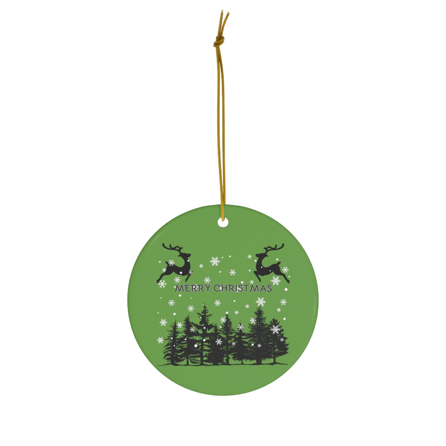 Merry Scene | Ceramic Ornament, 4 Shapes