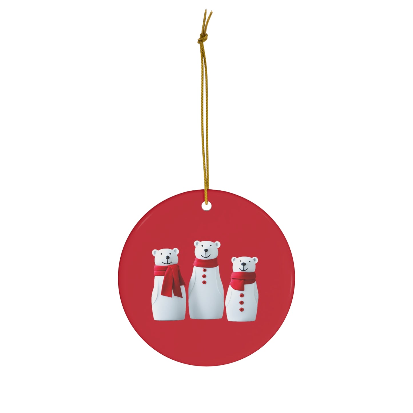 Polar Bear Family | Ceramic Ornament, 4 Shapes