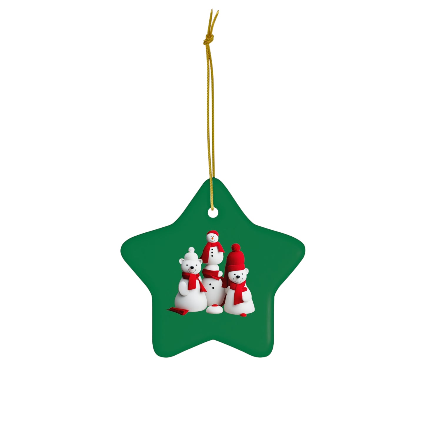 Polar Bear Festivities |Ceramic Ornament, 4 Shapes