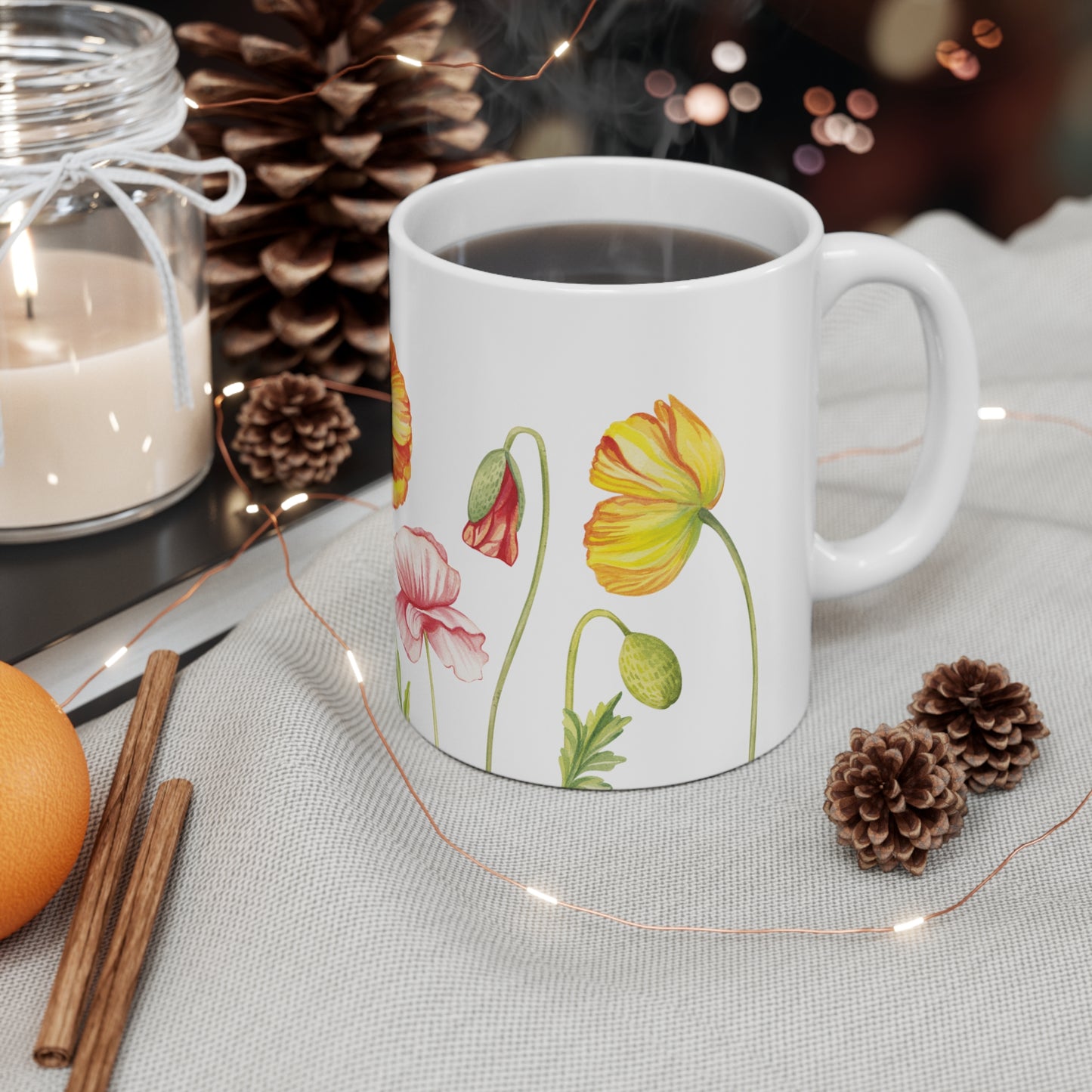 Yellow Flowers Ceramic Mug 11oz