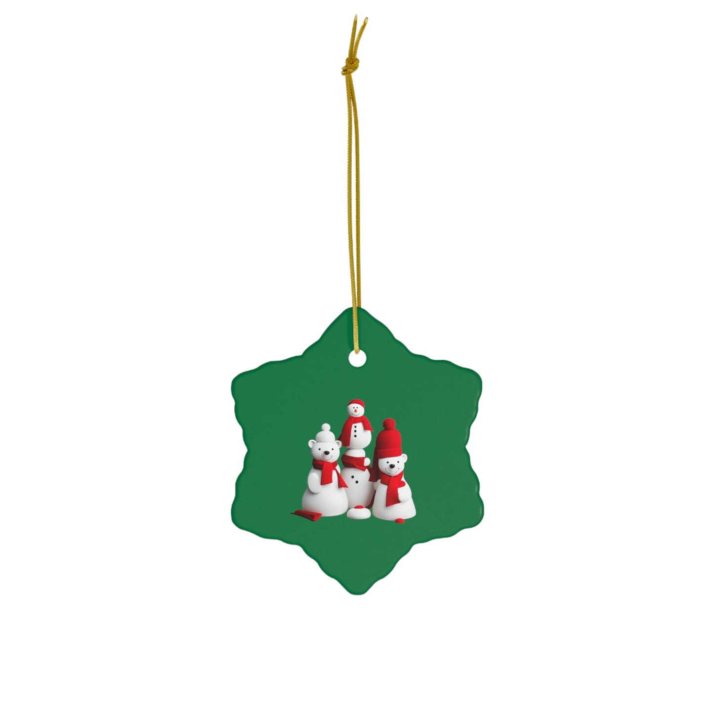 Polar Bear Festivities |Ceramic Ornament, 4 Shapes