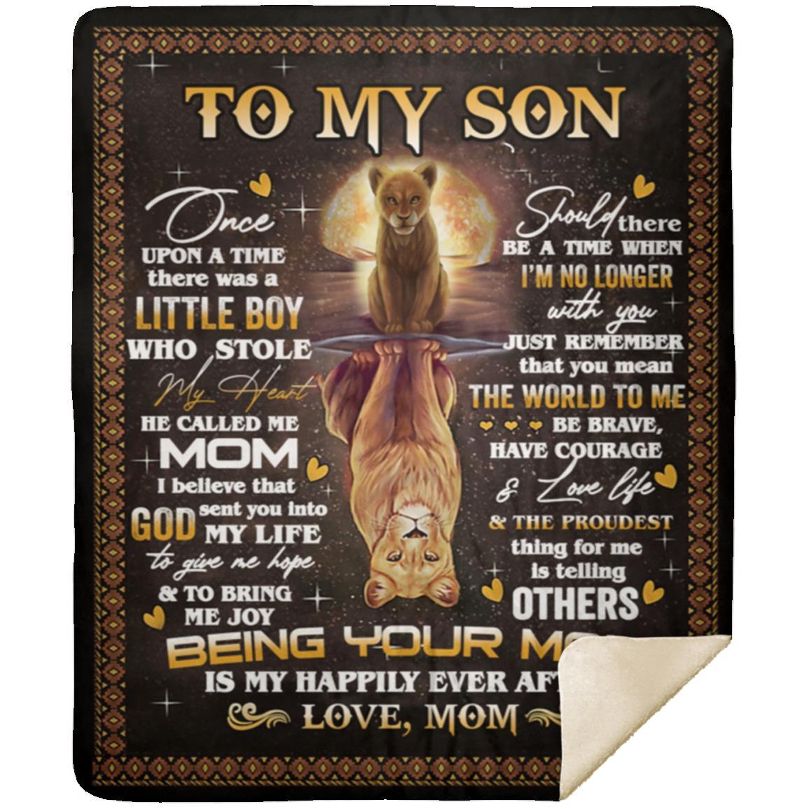 Cub and Lioness blanket To Son | Premium Sherpa Blanket 50x60