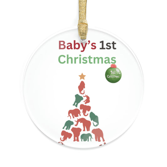 Baby's 1st Elephant Christmas Tree | Acrylic Ornament