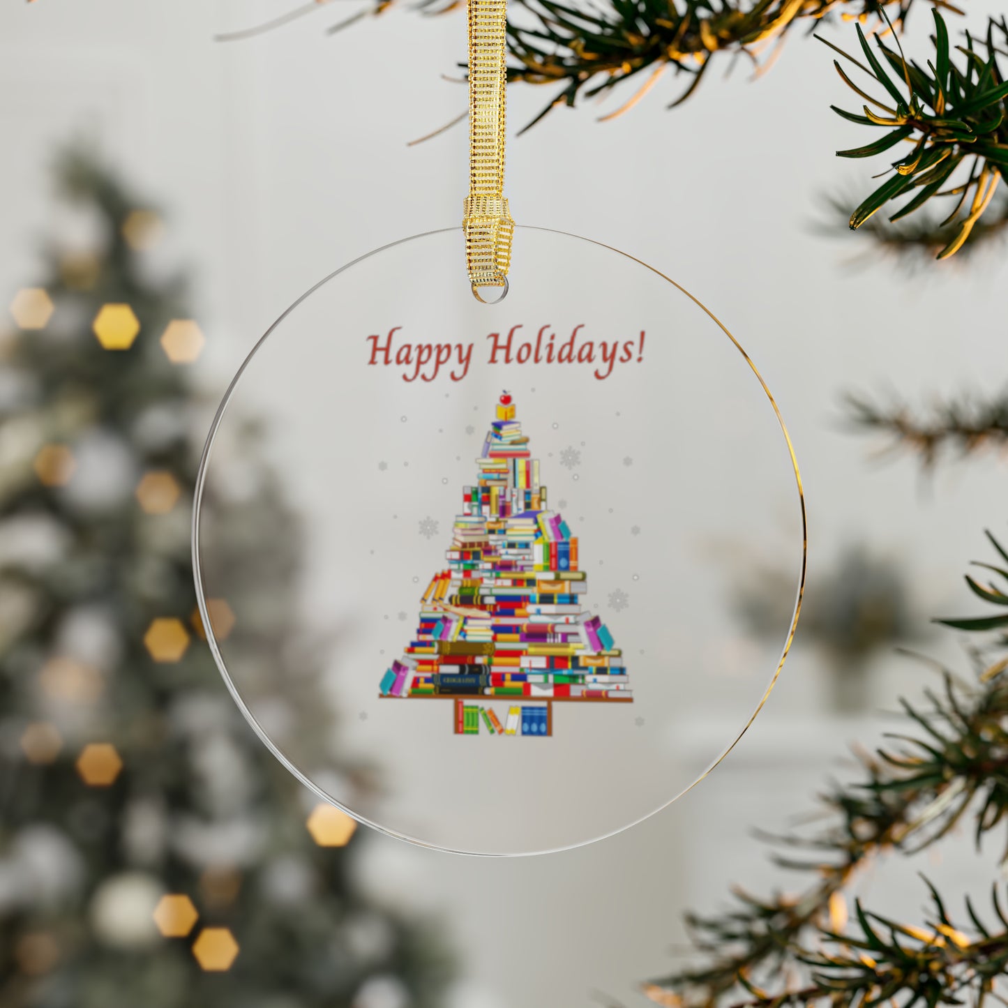 Happy Holidays Bookworm | Acrylic Ornaments