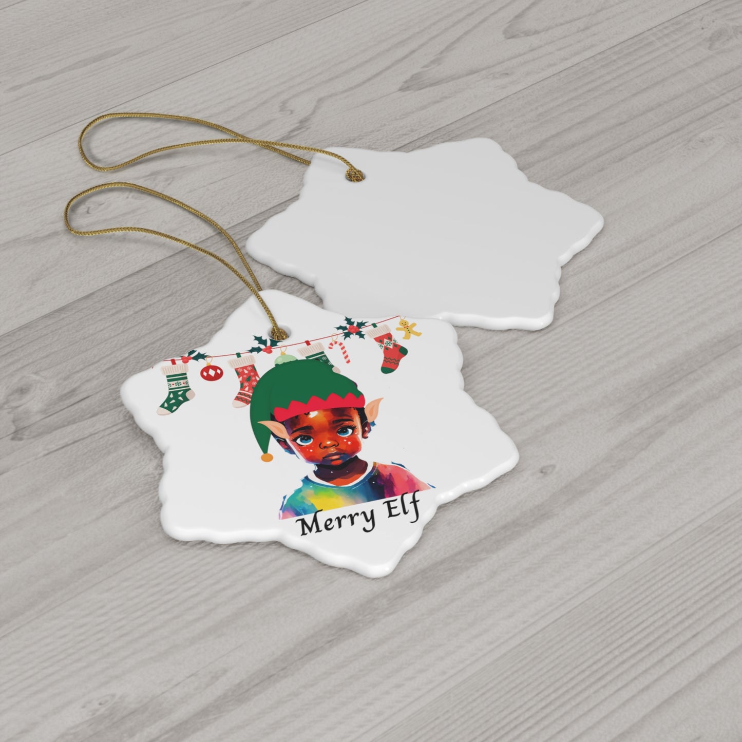 Merry Elf | Ceramic Ornament, 2 Shapes