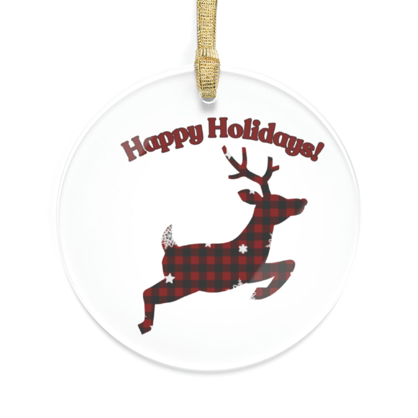 Reindeer Plaid Ornament : Acrylic Ornaments