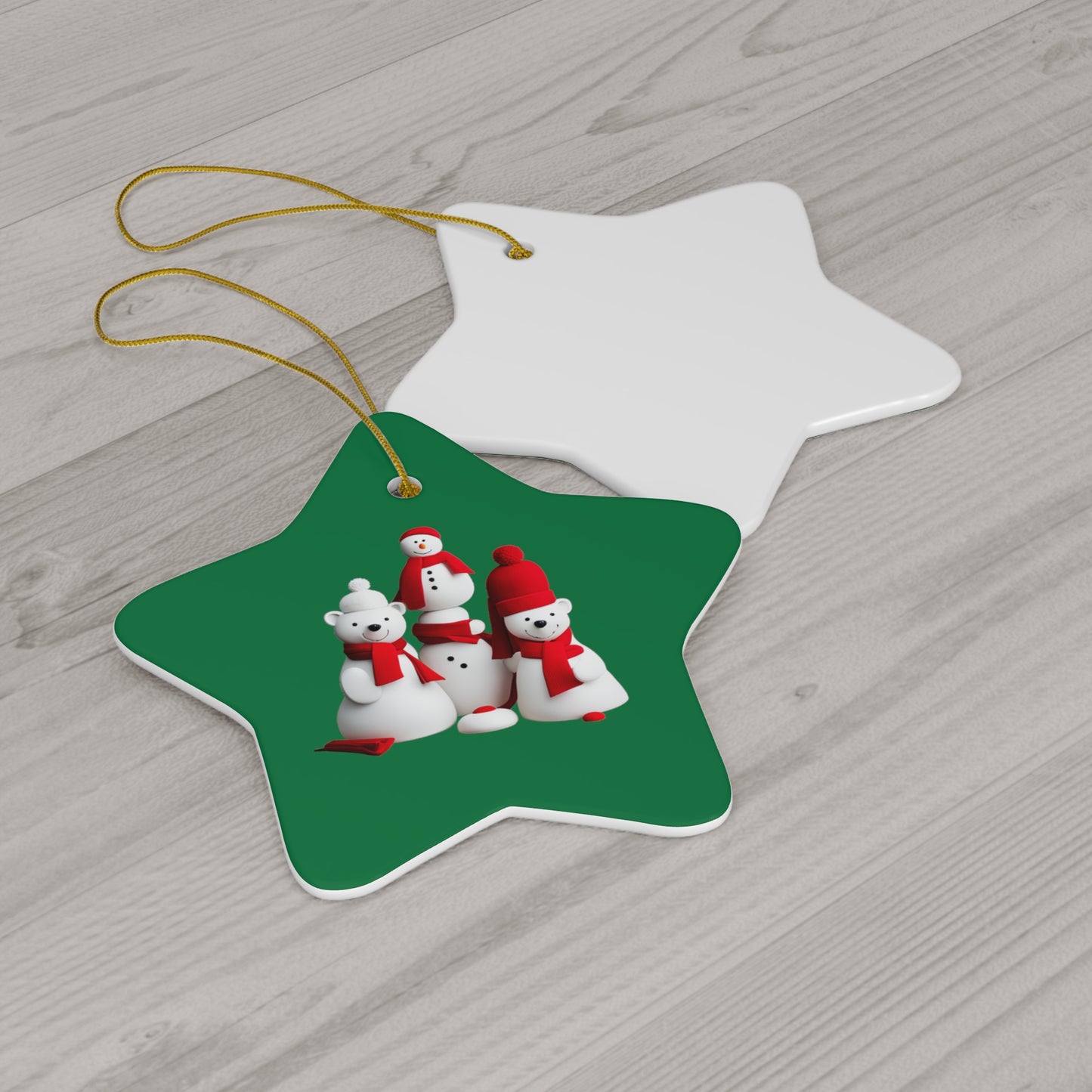 Polar Bear Festivities |Ceramic Ornament, 4 Shapes