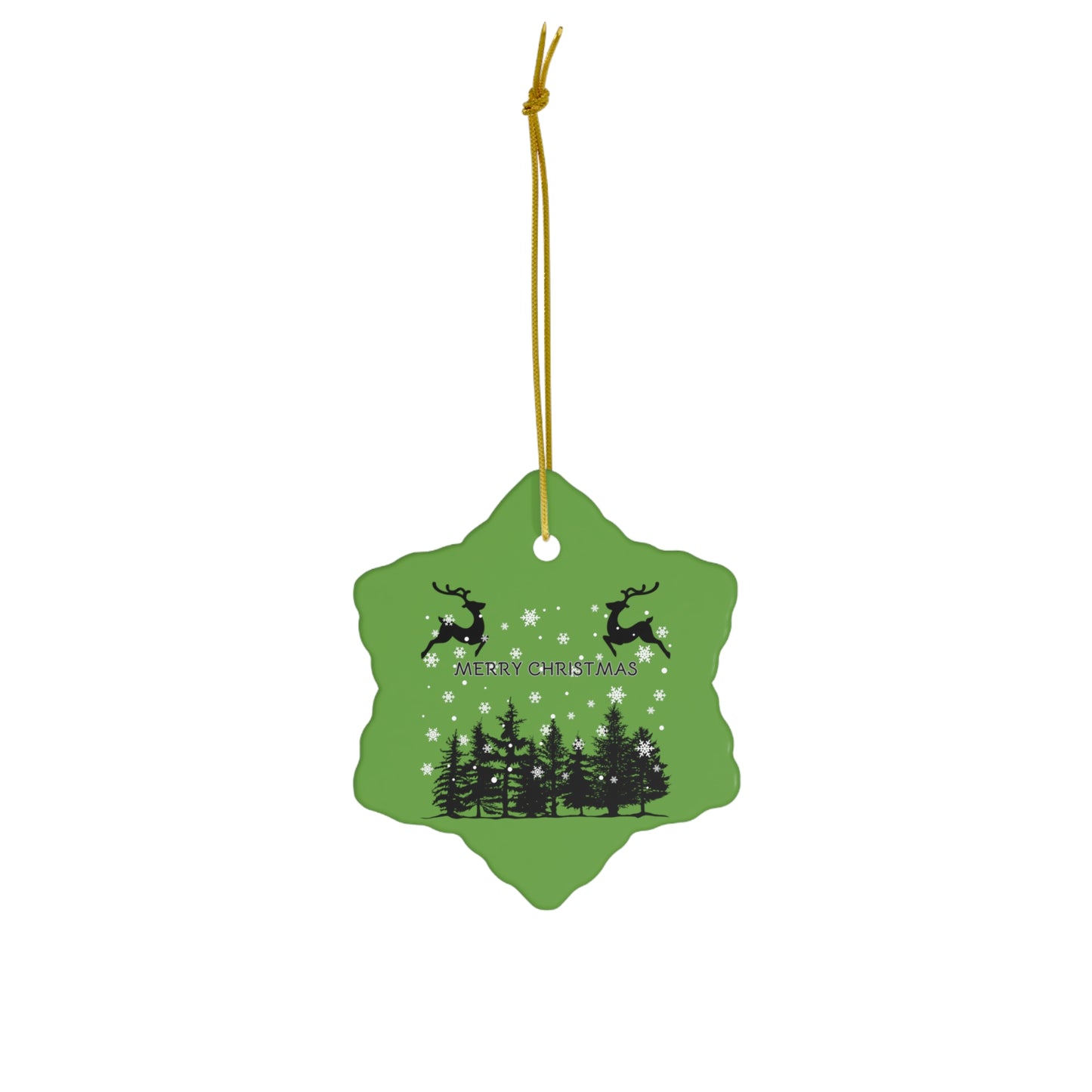 Merry Scene | Ceramic Ornament, 4 Shapes