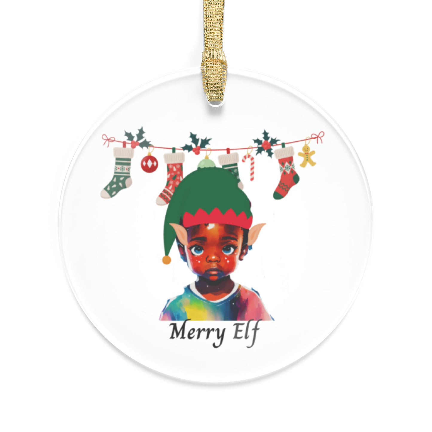 Merry Elf |  Clear Acrylic Ornaments