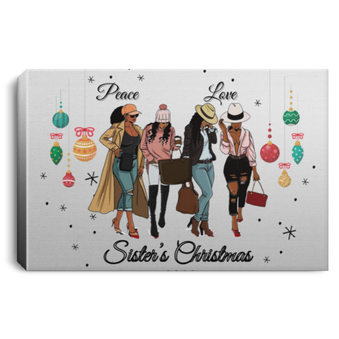 Sisters Christmas Square | Landscape Canvas .