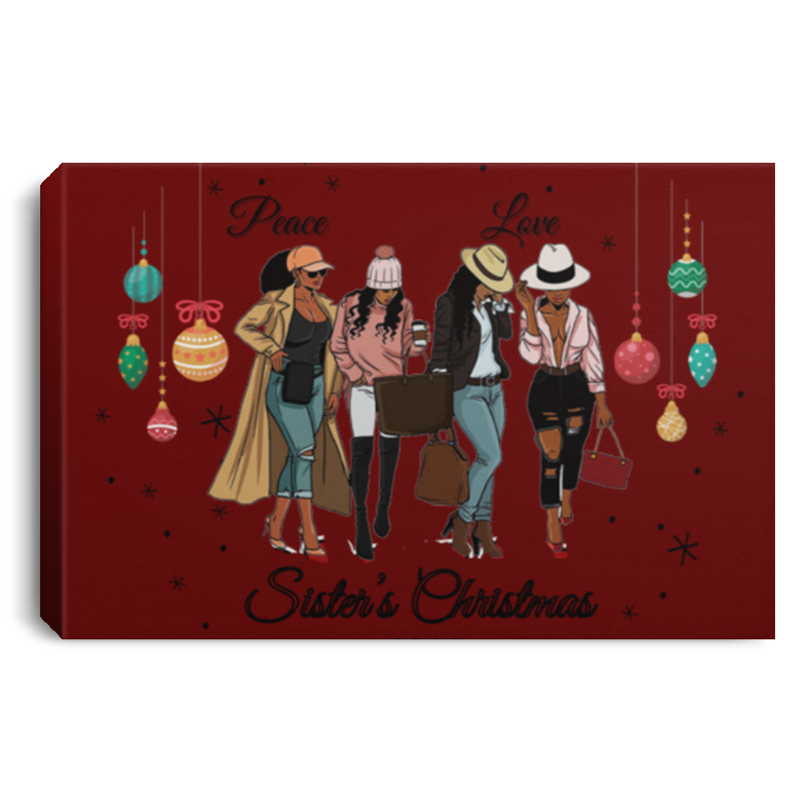 Sisters Christmas Square | Landscape Canvas .