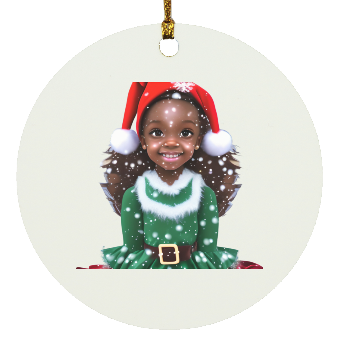 LIL ELF HELPER - Circle Ornament