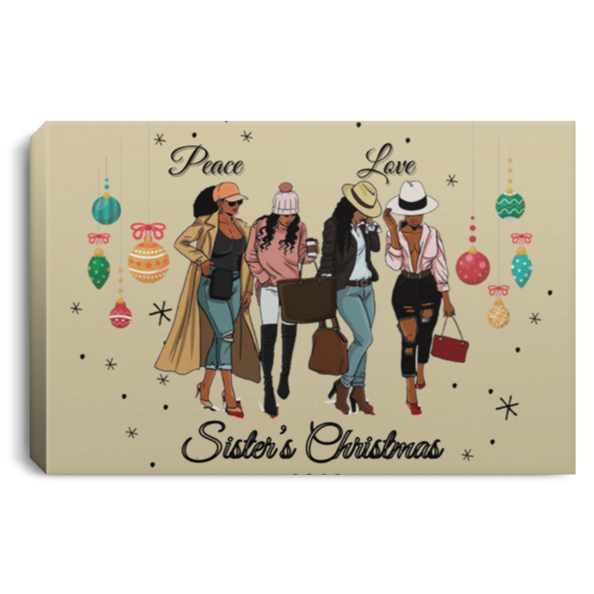 Sisters Christmas Square | Landscape Canvas .