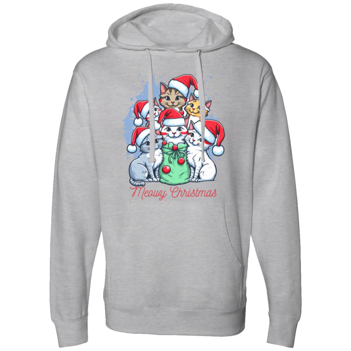 Meowy Christmas  Midweight Hooded Sweatshirt