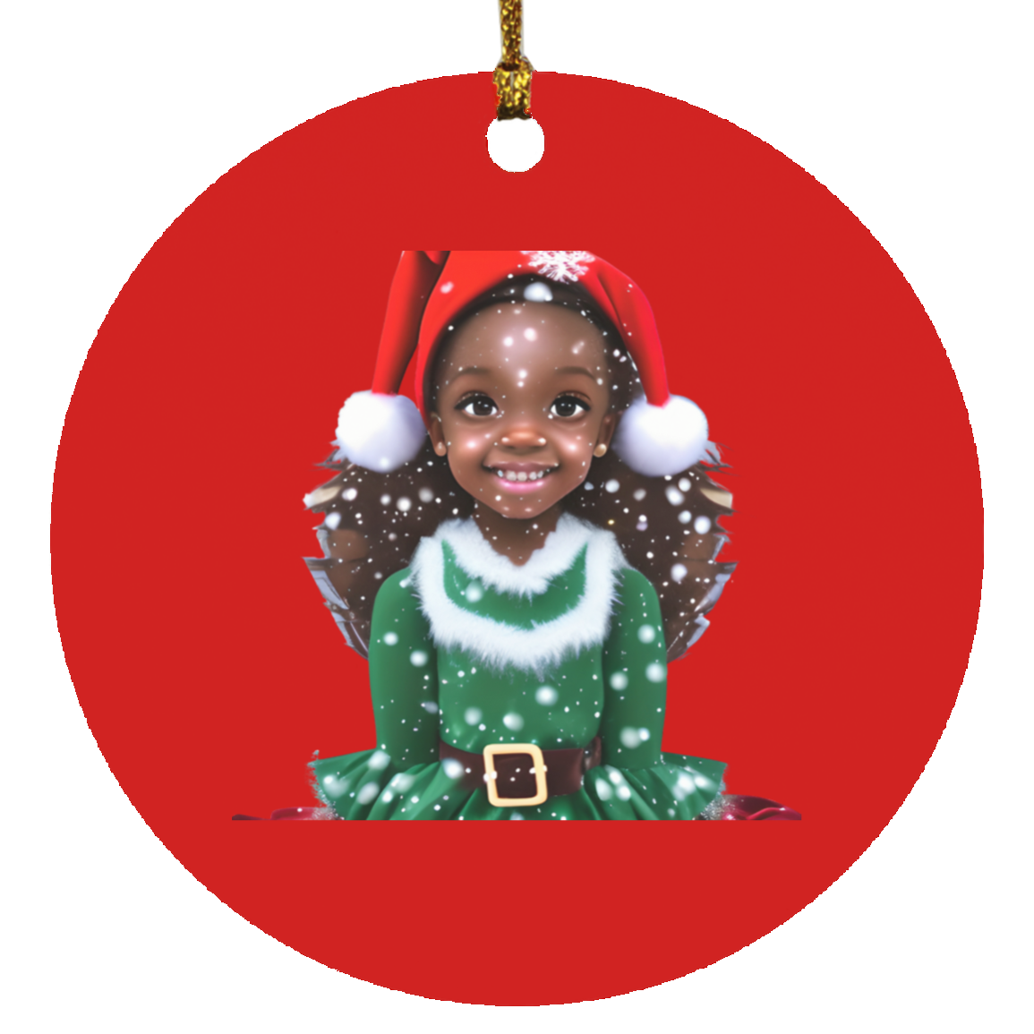 LIL ELF HELPER - Circle Ornament