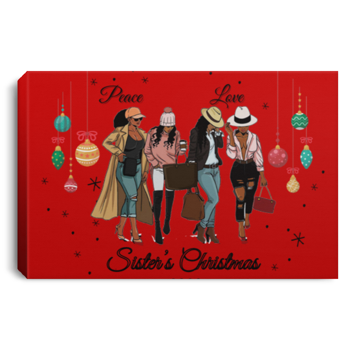 Sisters Christmas Square | Landscape Canvas .