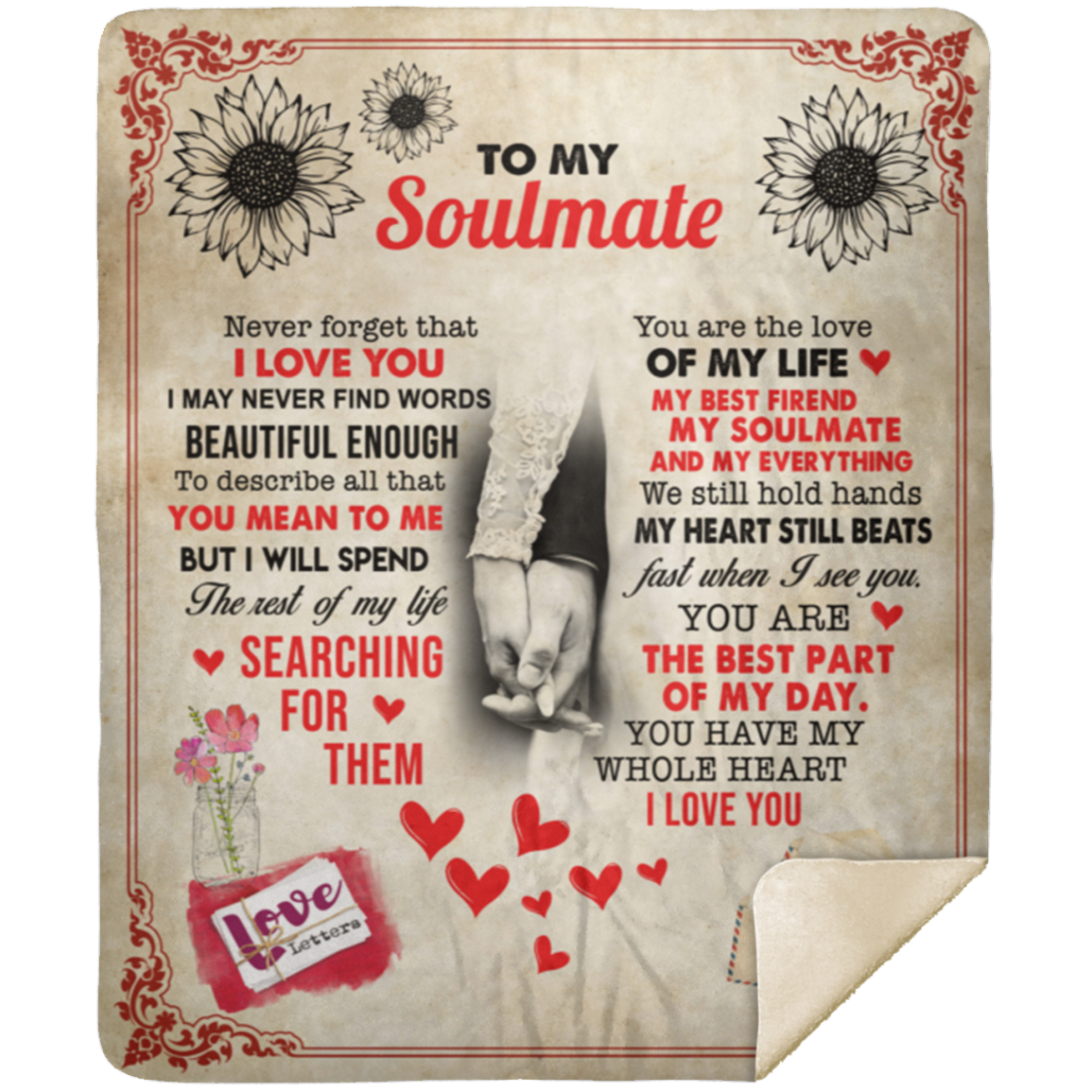 To My Soulmate Blanket - MSHM Premium Mink Sherpa Blanket 50x60