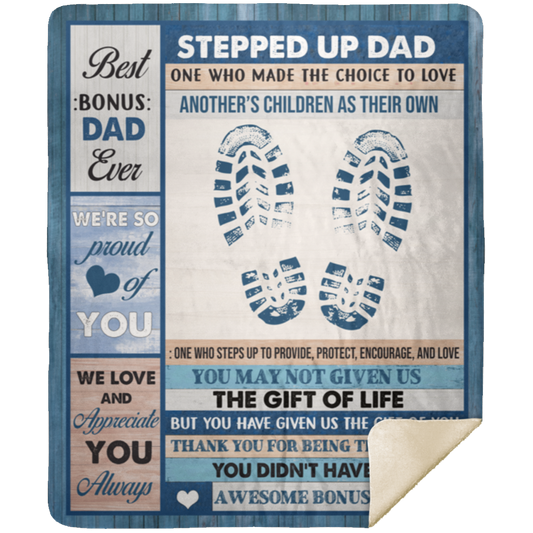 STEPPED UP DAD BLANKET - MSHM Premium Mink Sherpa Blanket 50x60