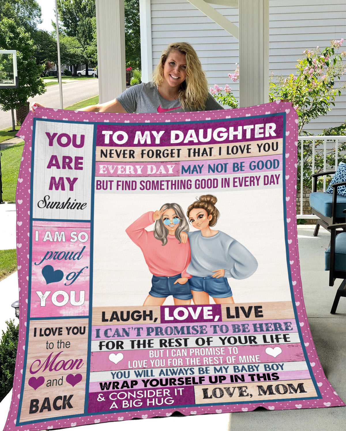 To My Daughter Blanket - MSHM Premium Mink Sherpa Blanket 50x60