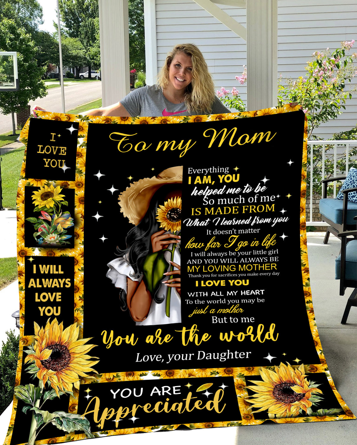 Daisy, To Mom You are Appreciated | Premium Sherpa Blanket 50x60