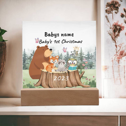 Babys 1st Christmas - Customizable Acrylic Square