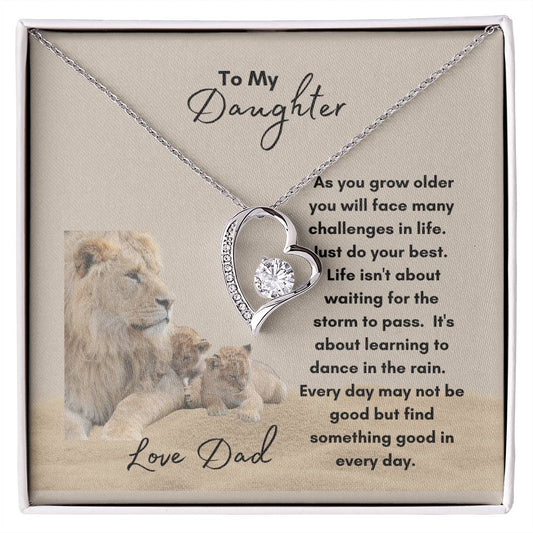 To My Daughter Love Dad | Forever Heart Necklace