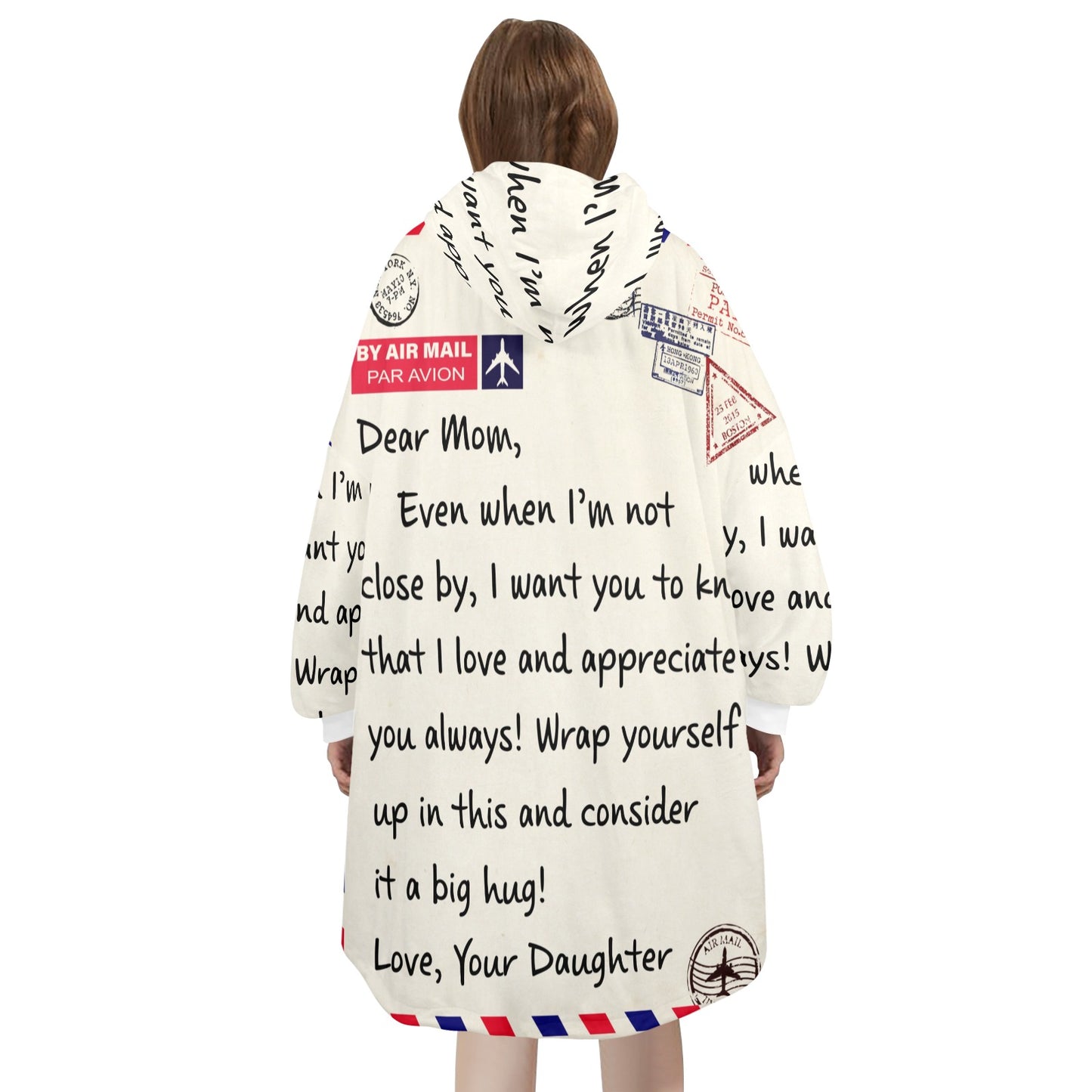 Mom Love Letter to MOM  Unisex Blanket Hoodie