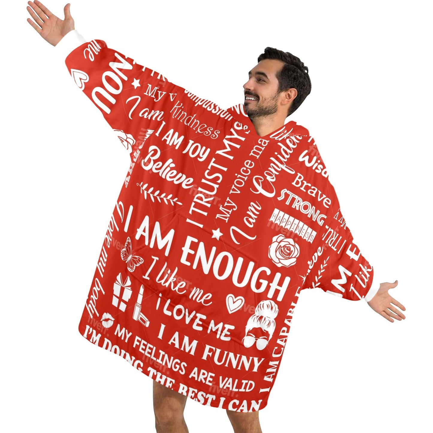 Affirmation Blanket |Unisex Blanket Hoodie