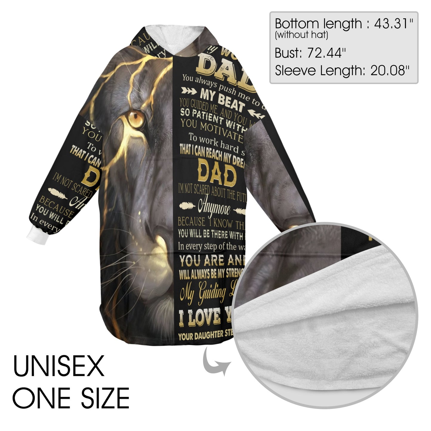 Wonderful DAD Unisex Blanket Hoodie