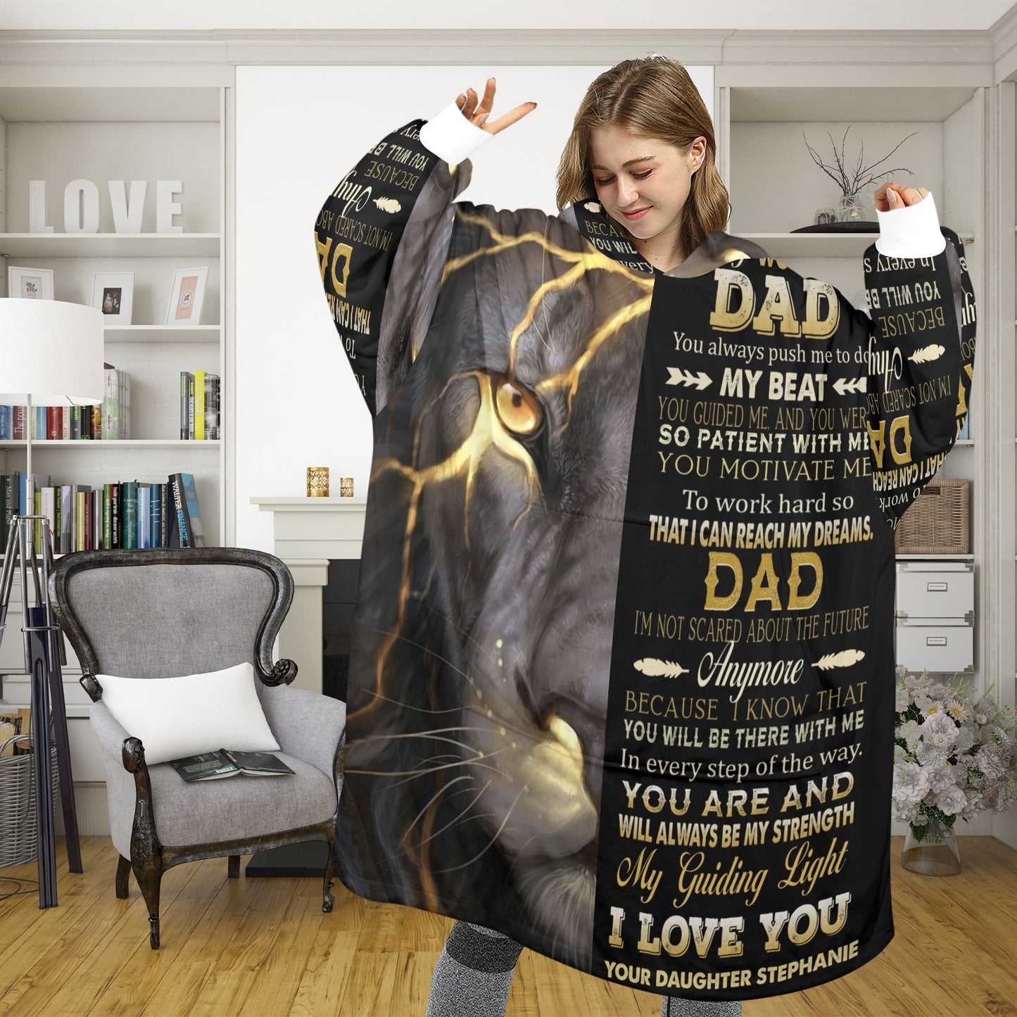 Wonderful DAD Unisex Blanket Hoodie