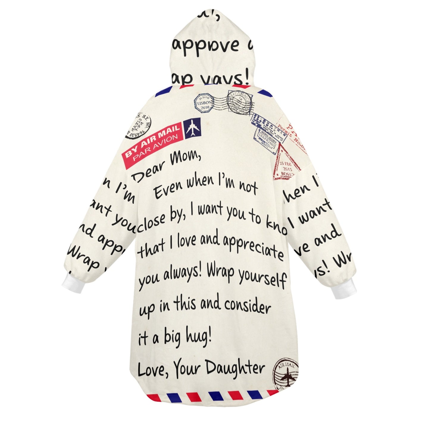 Mom Love Letter to MOM  Unisex Blanket Hoodie